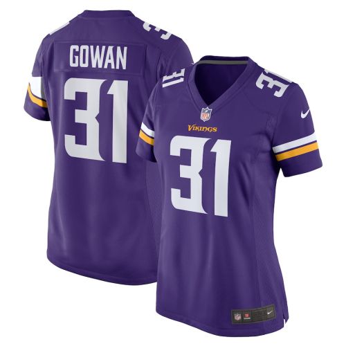 Tay Gowan 31 Minnesota Vikings Women's Home Game Player Jersey - Purple