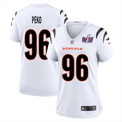 Domata Peko 96 Cincinnati Bengals Super Bowl LVIII Women Away Limited Jersey - White