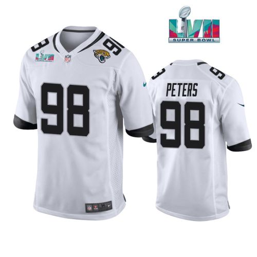 Corey Peters 98 Jacksonville Jaguars Super Bowl LVII Super Bowl LVII White Men Game Jersey