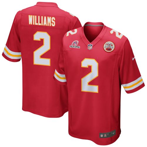 Joshua Williams 2 Kansas City Chiefs 2023 Playoffs Patch Game Men Jersey - Red