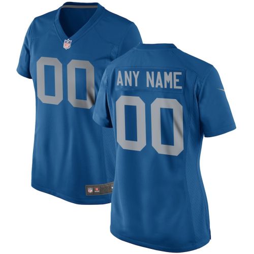 Detroit Lions Women Custom Throwback Game Jersey - Blue