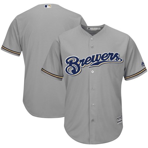 Men's Gray Milwaukee Brewers Team Official Jersey Jersey