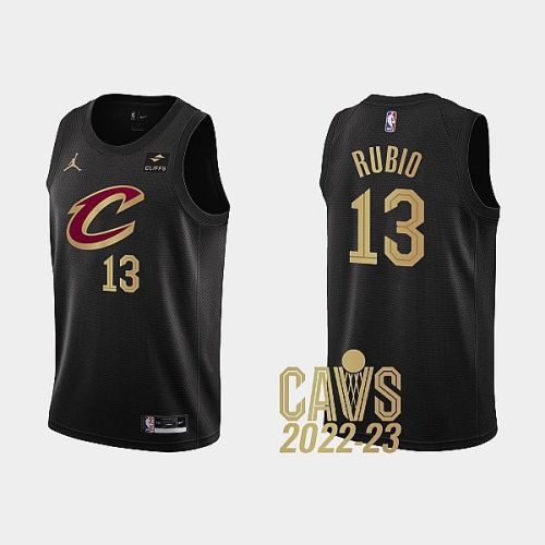 Cleveland Cavaliers 13 Ricky Rubio 2022-23 Statement Edition Black Men Jersey