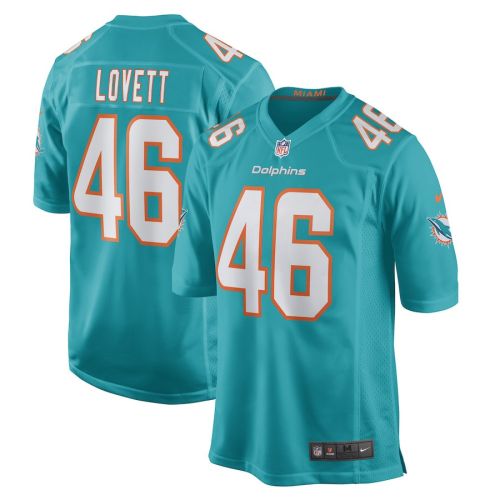 John Lovett Miami Dolphins Game Player Jersey - Aqua