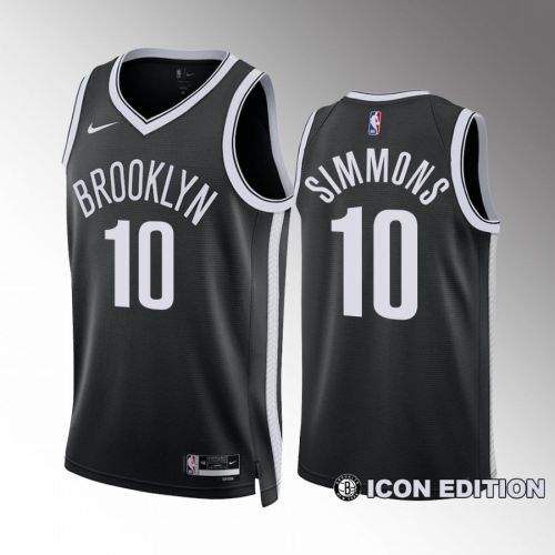 Brooklyn Nets Icon Edition Ben Simmons 10 Black Jersey 2022-23 Swingman