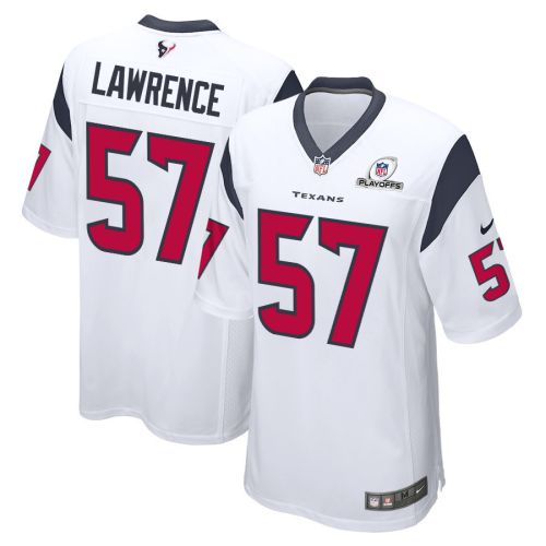 Rashard Lawrence 57 Houston Texans 2023 Playoffs Patch Game Men Jersey - White