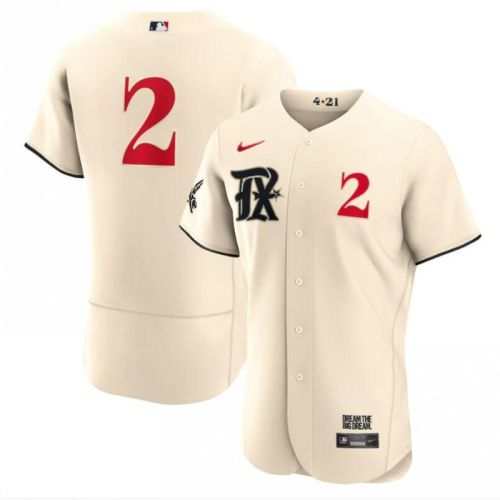 Marcus Semien 2 Texas Rangers 2023 City Connect Flex Base Elite Jersey - Cream