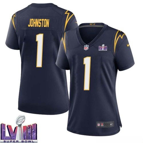 Quentin Johnston 1 Los Angeles Chargers Super Bowl LVIII Women Alternate Game Jersey - Navy