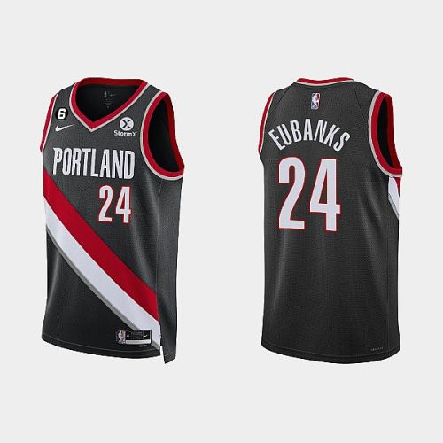 Portland Trail Blazers 24 Drew Eubanks 2022-23 Icon Edition Black Men Jersey