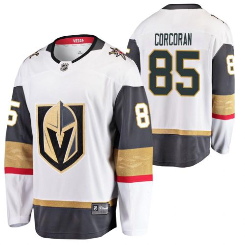 Men Vegas Golden Knights Connor Corcoran 85 Away Breakaway Player White Jersey Jersey