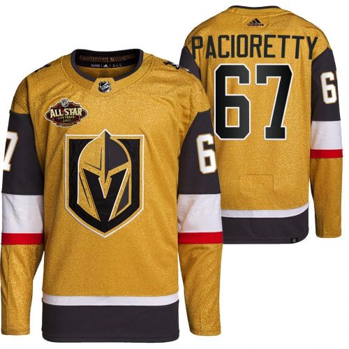 Men Vegas Golden Knights 67 Max Pacioretty Primegreen Gold Jersey 2023 All-Star Jersey