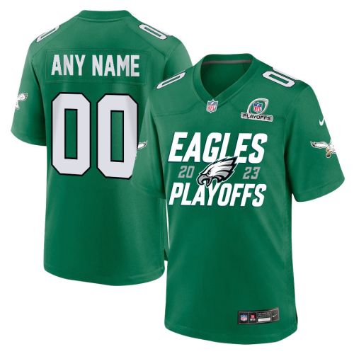 Philadelphia Eagles 2023 Playoffs Iconic Alternate Game Men Custom Jersey - Kelly Green