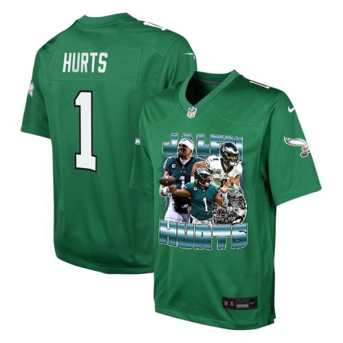 Jalen Hurts 1 Philadelphia Eagles Heartbeat Game YOUTH Jersey - Green