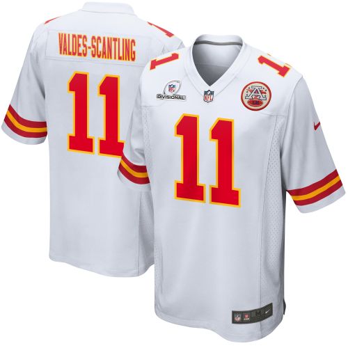 Marquez Valdes-Scantling 11 Kansas City Chiefs 2024 Divisional Patch Game Men Jersey - White