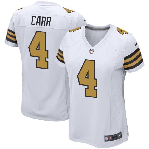 Derek Carr 4 New Orleans Saints Alternate Game Women Jersey - White