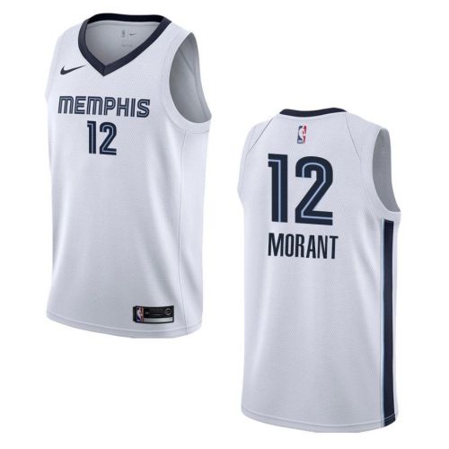 Men's Memphis Grizzlies 12 Ja Morant Association Swingman Jersey - White