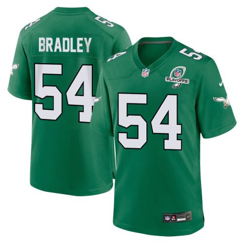 Shaun Bradley 54 Philadelphia Eagles 2023 Playoffs Patch Alternate Game Men Jersey - Kelly Green