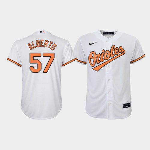 Youth Baltimore Orioles Hanser Alberto 57 White Home Jersey MLB Jersey