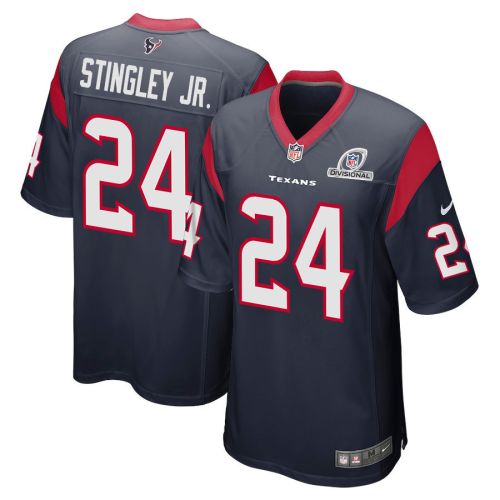 Derek Stingley Jr. 24 Houston Texans 2024 Divisional Patch Game Men Jersey - Navy