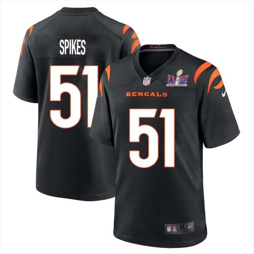 Takeo Spikes 51 Cincinnati Bengals Super Bowl LVIII Men Home Limited Jersey - Black