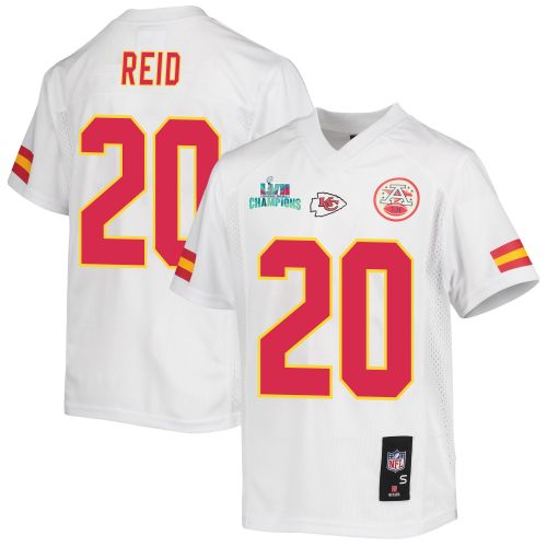 Justin Reid 20 Kansas City Chiefs Super Bowl LVII Champions Youth Game Jersey - White