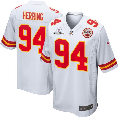 Malik Herring 94 Kansas City Chiefs 2024 Divisional Patch Game Men Jersey - White