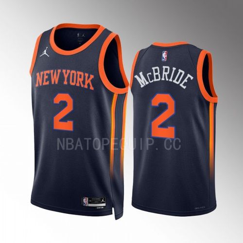 New York Knicks Miles McBride 2 2022-23 Statement Edition Navy Men Jersey Swingman