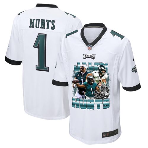 Jalen Hurts 1 Philadelphia Eagles Heartbeat Game Jersey - Men, White