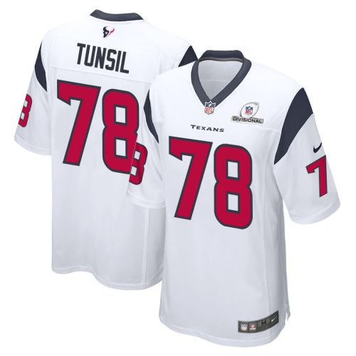 Laremy Tunsil 78 Houston Texans 2024 Divisional Patch Game Men Jersey - White