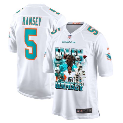 Jalen Ramsey 5 Signed Miami Dolphins Game Men Jersey - White V2