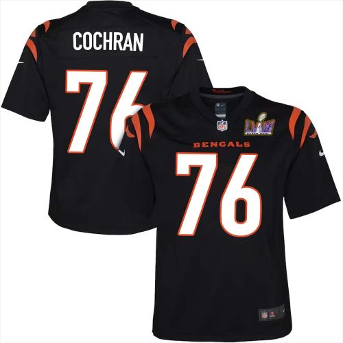 Devin Cochran 78 Cincinnati Bengals Super Bowl LVIII YOUTH Home Limited Jersey - Black