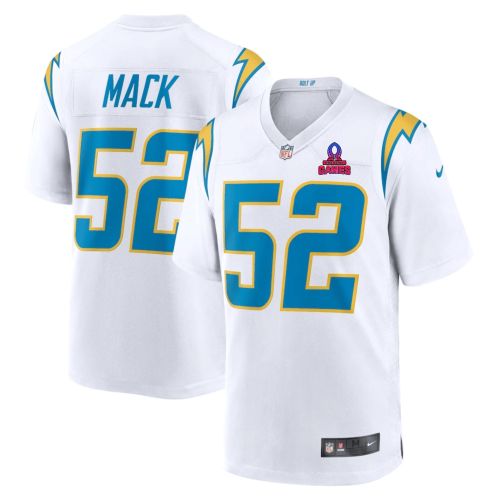 Khalil Mack 52 Los Angeles Chargers 2024 Pro Bowl Patch Game Men Jersey - White