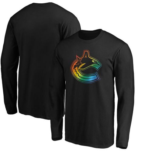 Vancouver Canucks Team Pride Logo Long Sleeve T-Shirt - Black