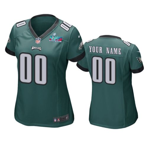 Philadelphia Eagles Custom 00 Super Bowl LVII Game Jersey - Women Green