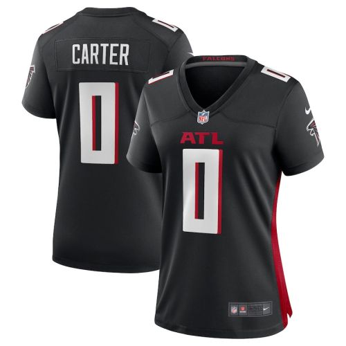 Lorenzo Carter 0 Atlanta Falcons Game Women Jersey - Black