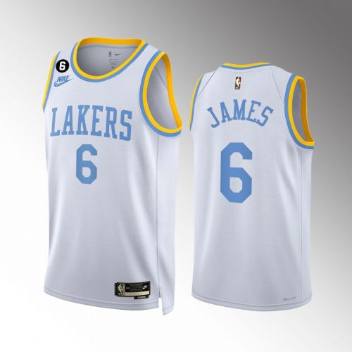 LeBron James 6 2022-23 Los Angeles Lakers White Classic Edition Men Jersey Swingman