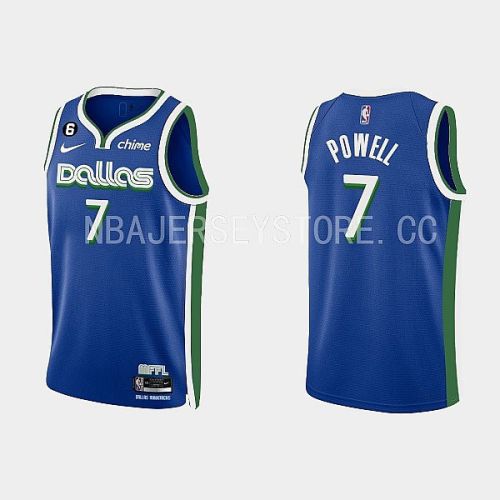 Dallas Mavericks 7 Dwight Powell 2022-23 City Edition Royal Men Jersey