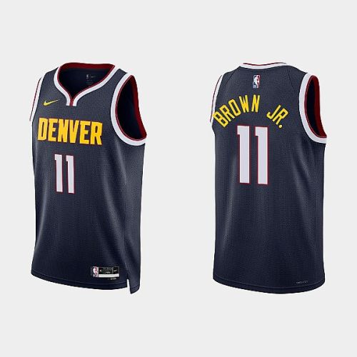 Denver Nuggets 11 Bruce Brown Jr. 2022-23 Icon Edition Navy Men Jersey