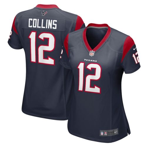 Nico Collins 12 Houston Texans Women's Game Jersey - Navy