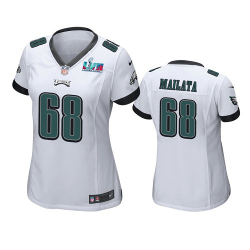 Jordan Mailata 68 Philadelphia Eagles Super Bowl LVII White Game Jersey - Women