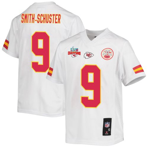 JuJu Smith-Schuster 9 Kansas City Chiefs Super Bowl LVII Champions 3 Stars Youth Game Jersey - White