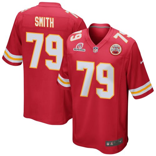 Donovan Smith 79 Kansas City Chiefs 2024 Divisional Patch Game Men Jersey - Red