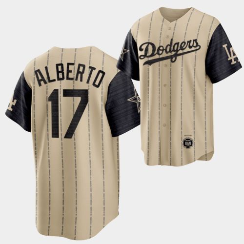 2022-23 Black Heritage Night Los Angeles Dodgers Hanser Alberto 17 Gold Jersey Exclusive Edition