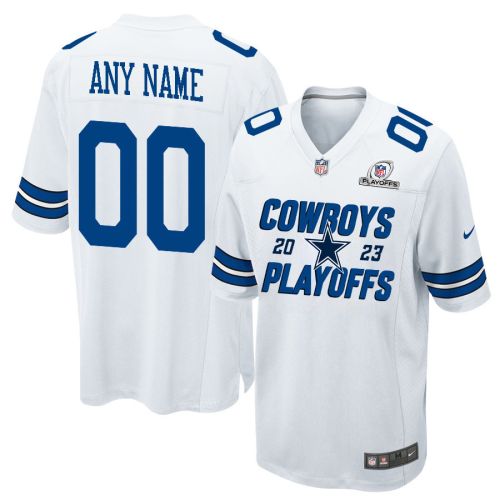 Dallas Cowboys 2023 Playoffs Iconic Game Men Custom Jersey - White