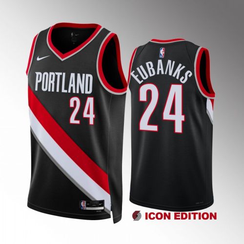 Drew Eubanks 24 Portland Trail Blazers 2022-23 Icon Edition Black Jersey