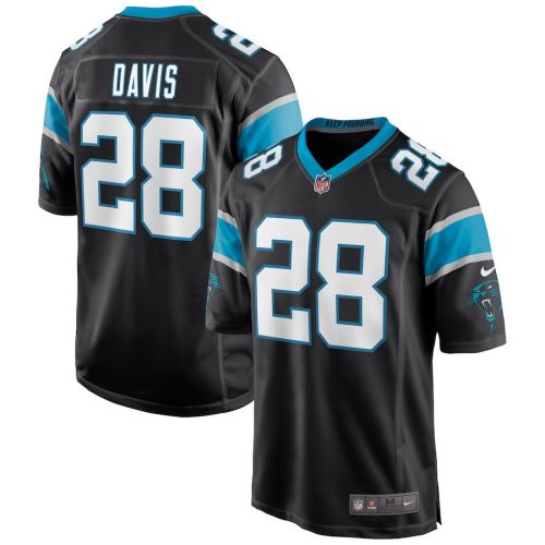 Mike Davis 28 Carolina Panthers Men's Game Jersey - Black