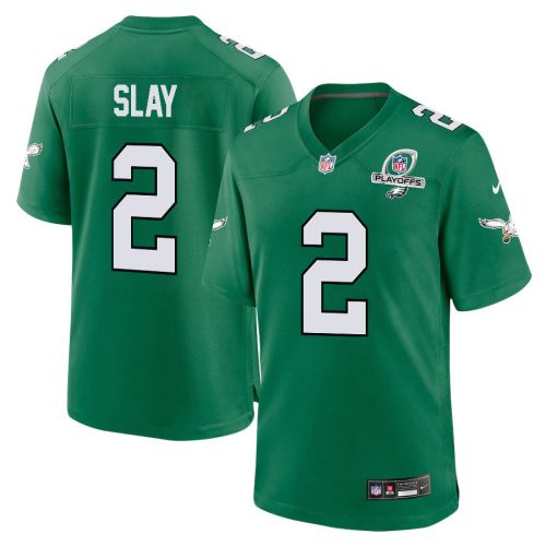 Darius Slay 2 Philadelphia Eagles 2023 Playoffs Patch Alternate Game Men Jersey - Kelly Green