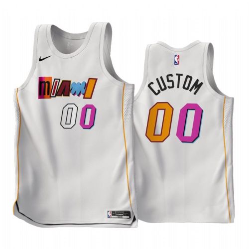 Miami Heat Custom 2022-23 City Edition White 00 Jersey - Men Jersey