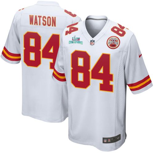 Justin Watson 84 Kansas City Chiefs Super Bowl LVII Champions Men Game Jersey - White