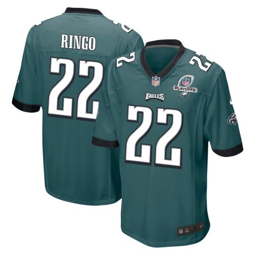 Kelee Ringo 22 Philadelphia Eagles 2023 Playoffs Patch Game Men Jersey - Midnight Green